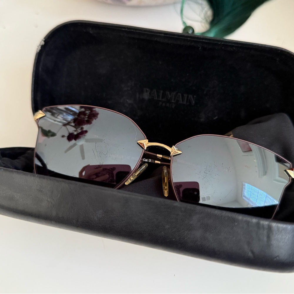 Balmain Brown and Gold Eyewear